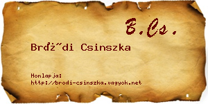 Bródi Csinszka névjegykártya